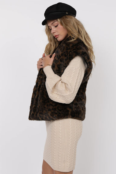 Sage the Label - Waverly Leopard Vest - Brown Black - Side