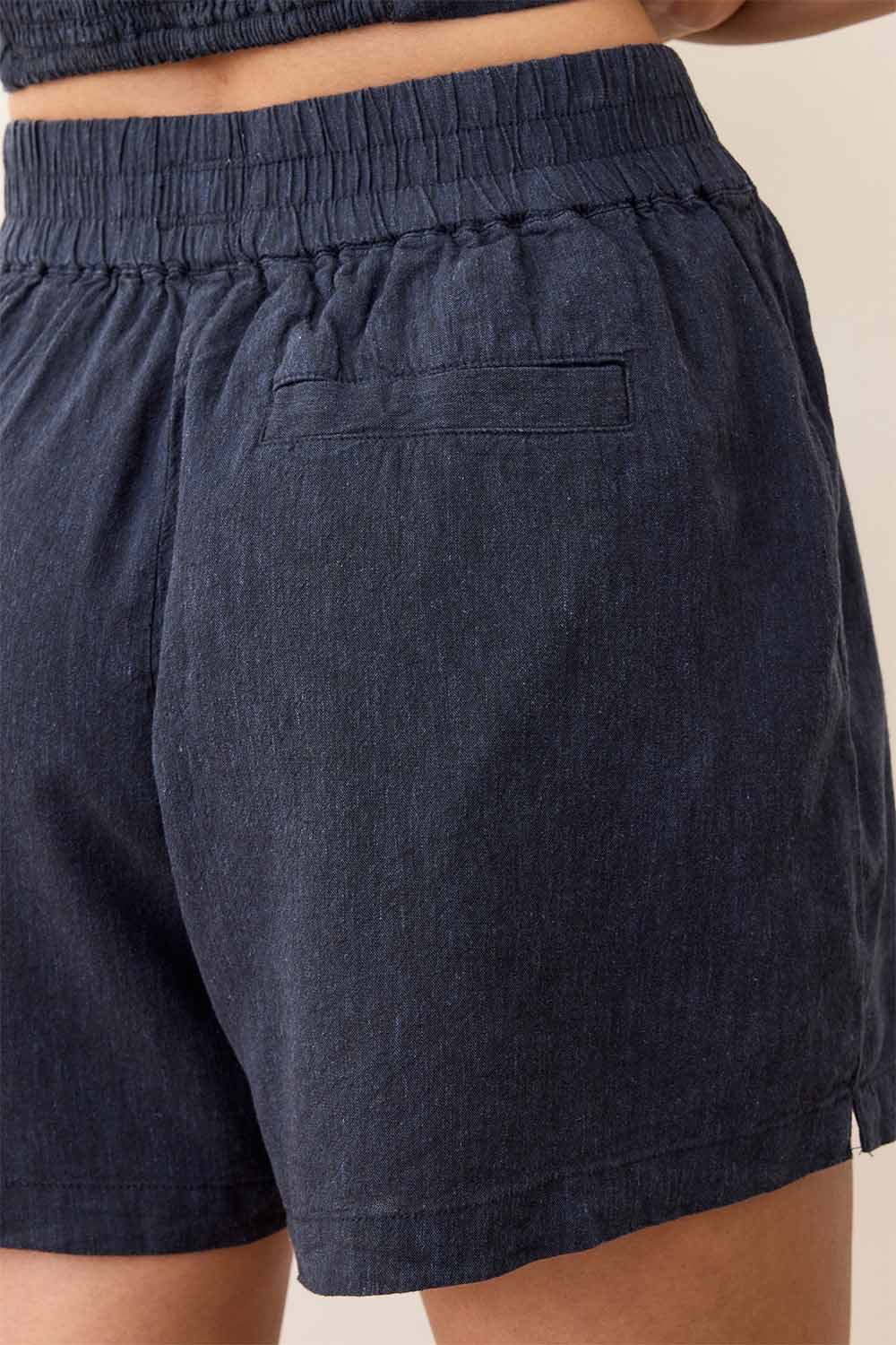 Marine Layer - Allison Hemp Short - India Ink - Back