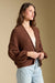 Aden Sweater in Chocolate — Quarter view