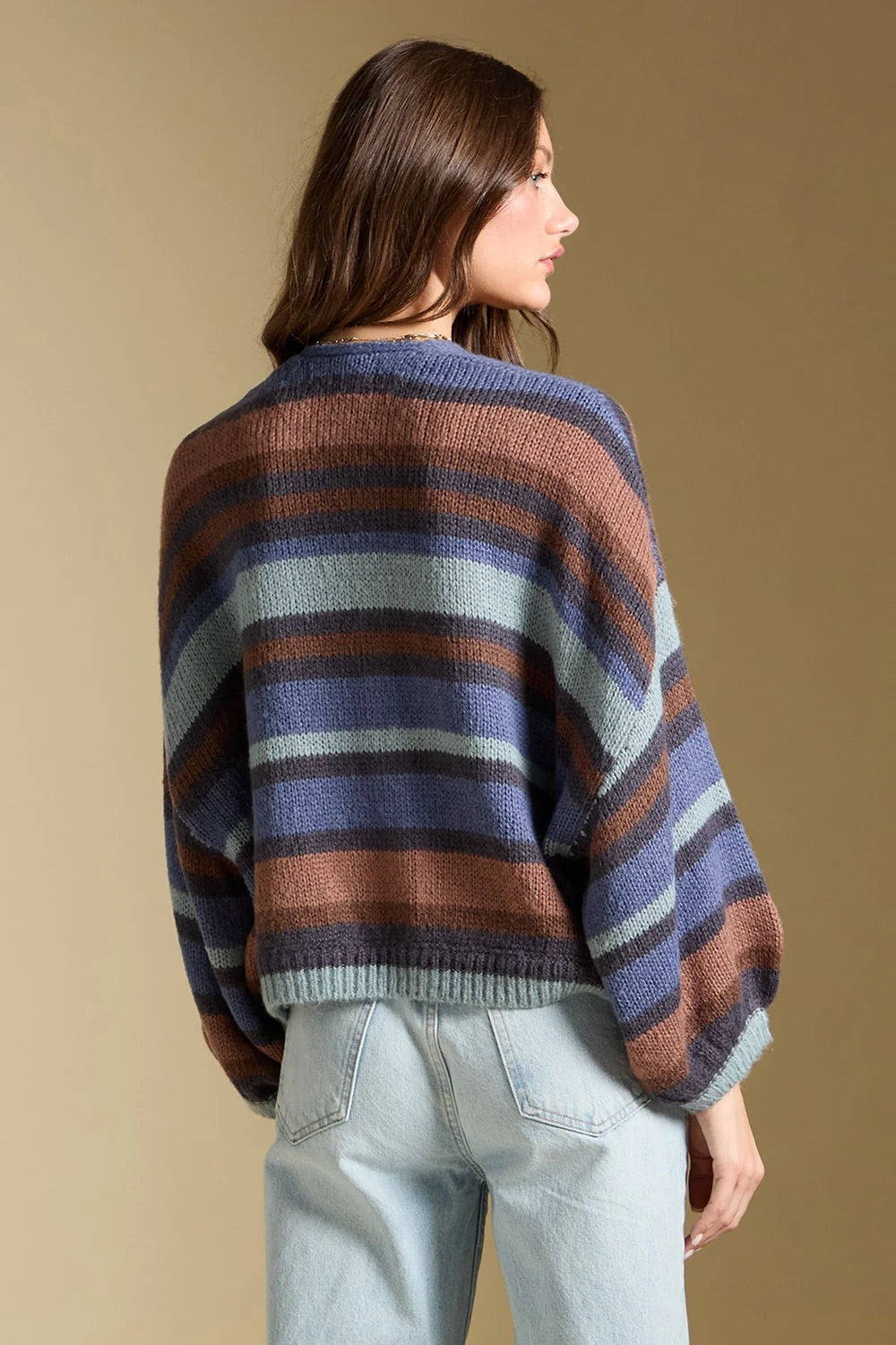Aden Sweater in Indigo — Back view