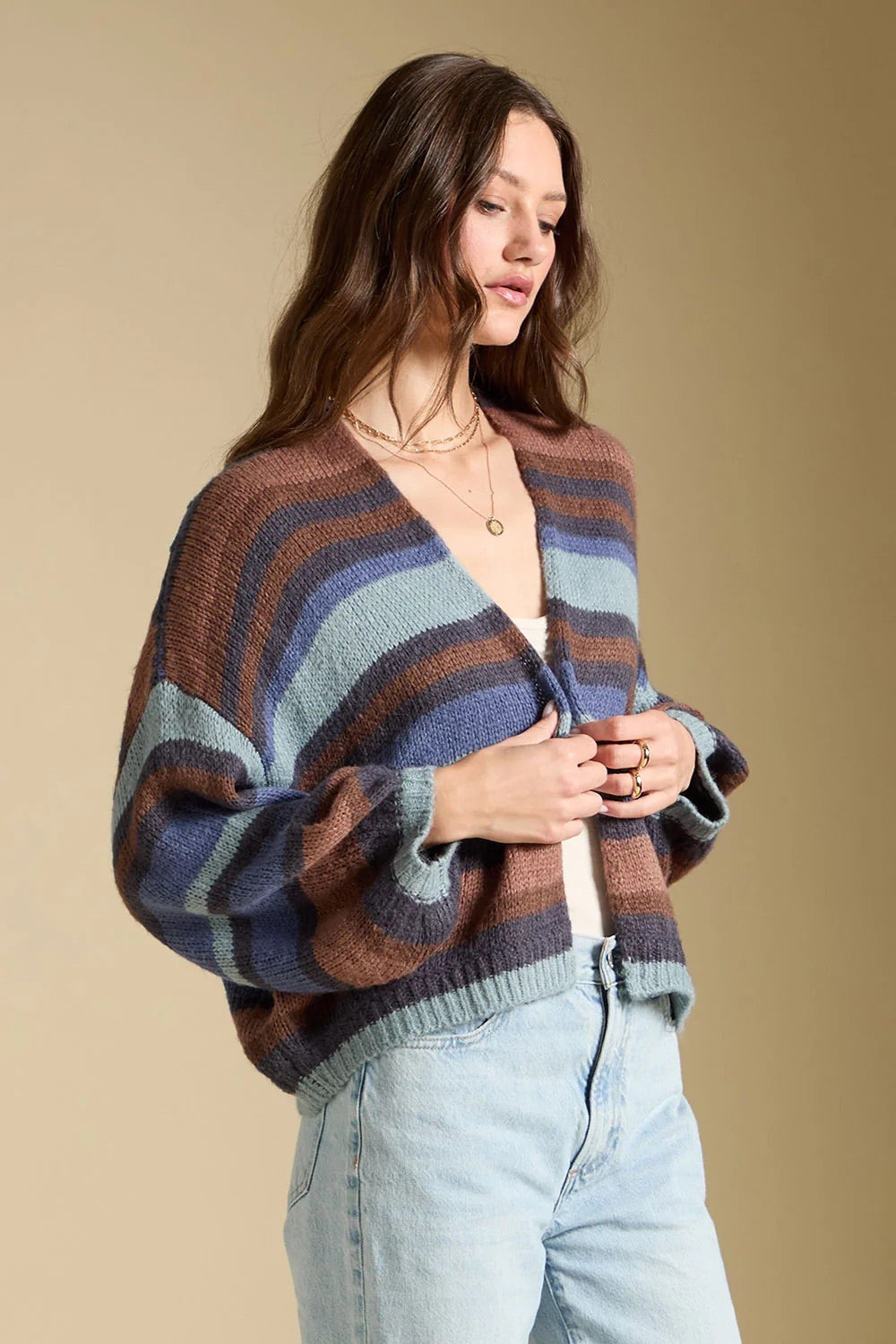 Aden Sweater in Indigo — Quarter view