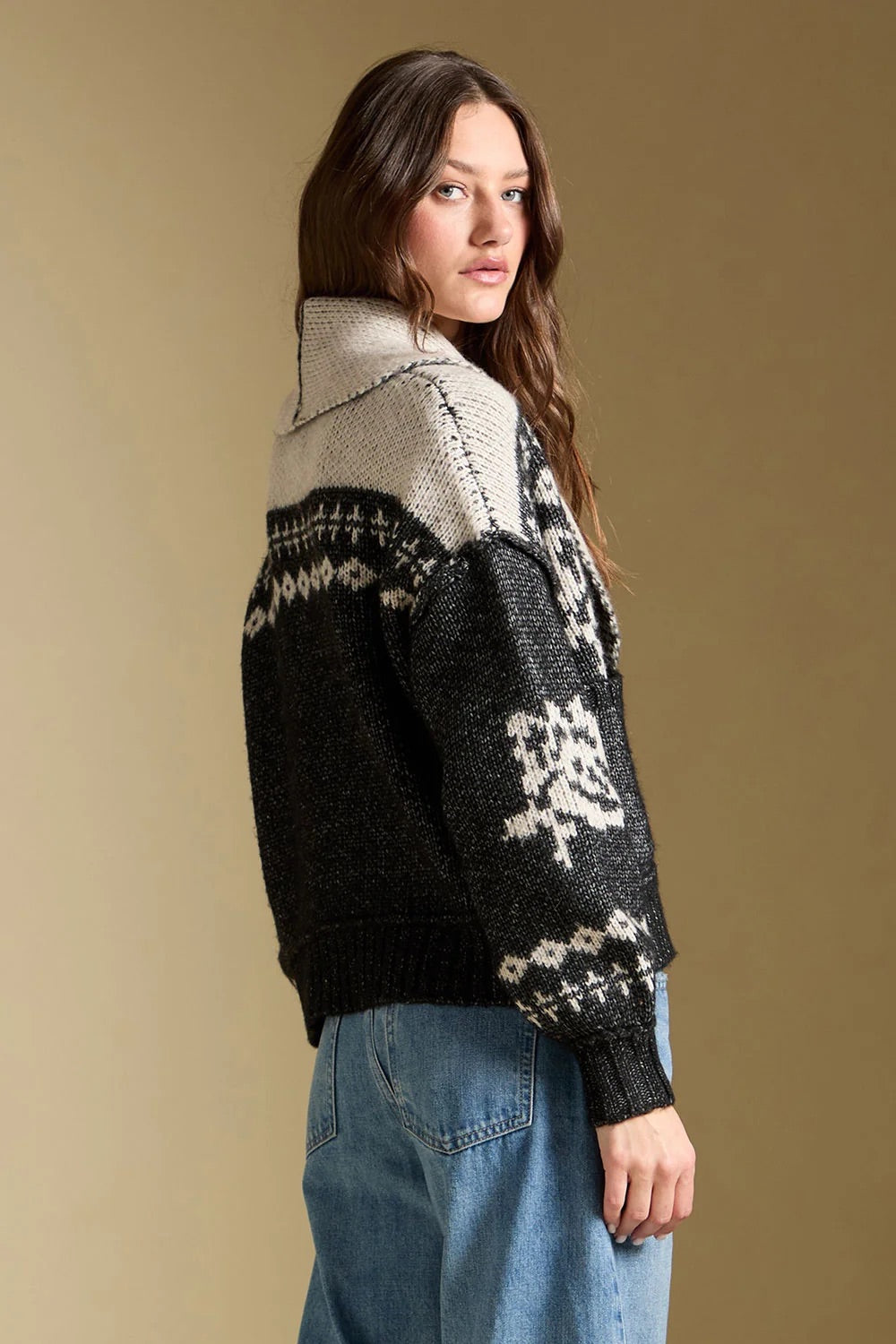 Saltwater Luxe Cain Sweater in Black — Back view