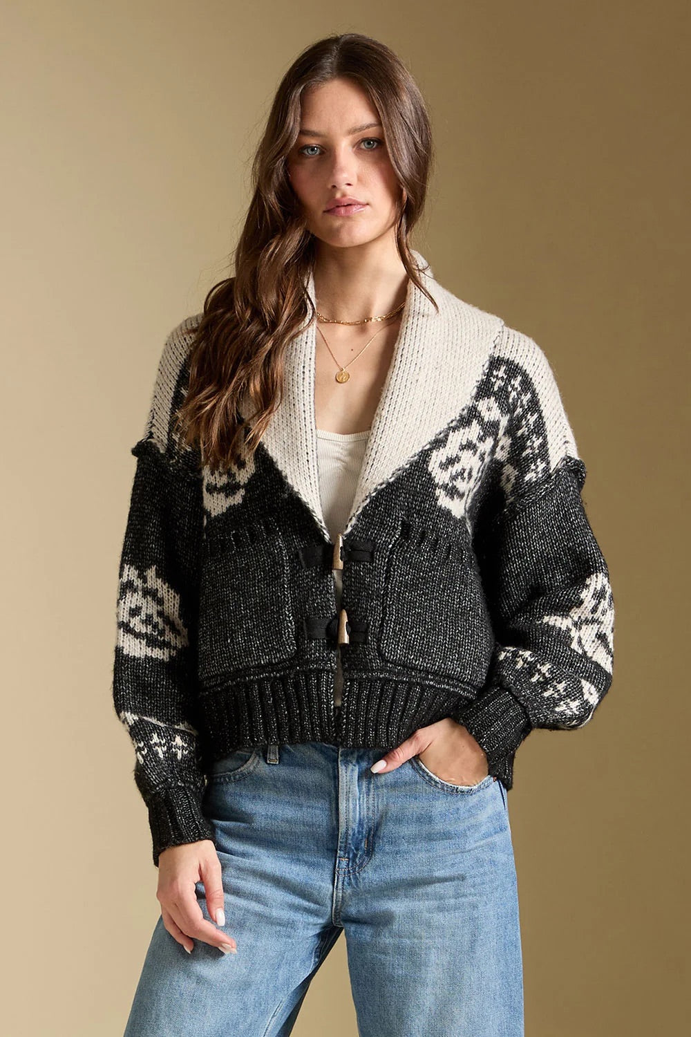 Saltwater Luxe Cain Sweater in Black — Front view
