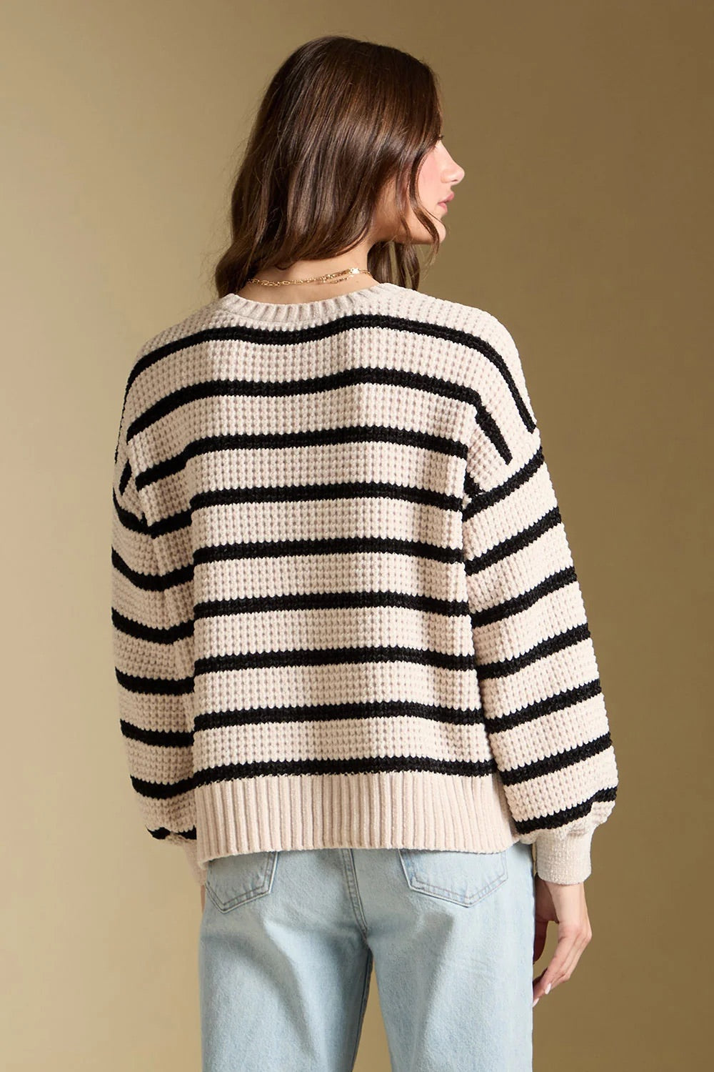 Saltwater Luxe Camron Sweater in Natural — Back view
