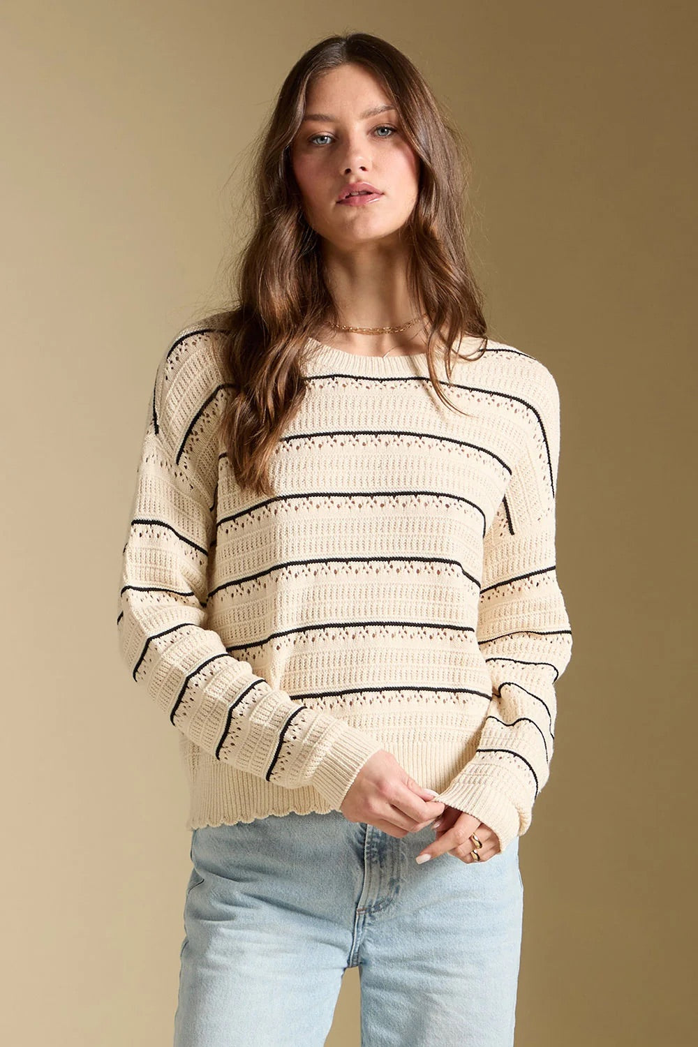 Hadlee Sweater in Natural — Front view