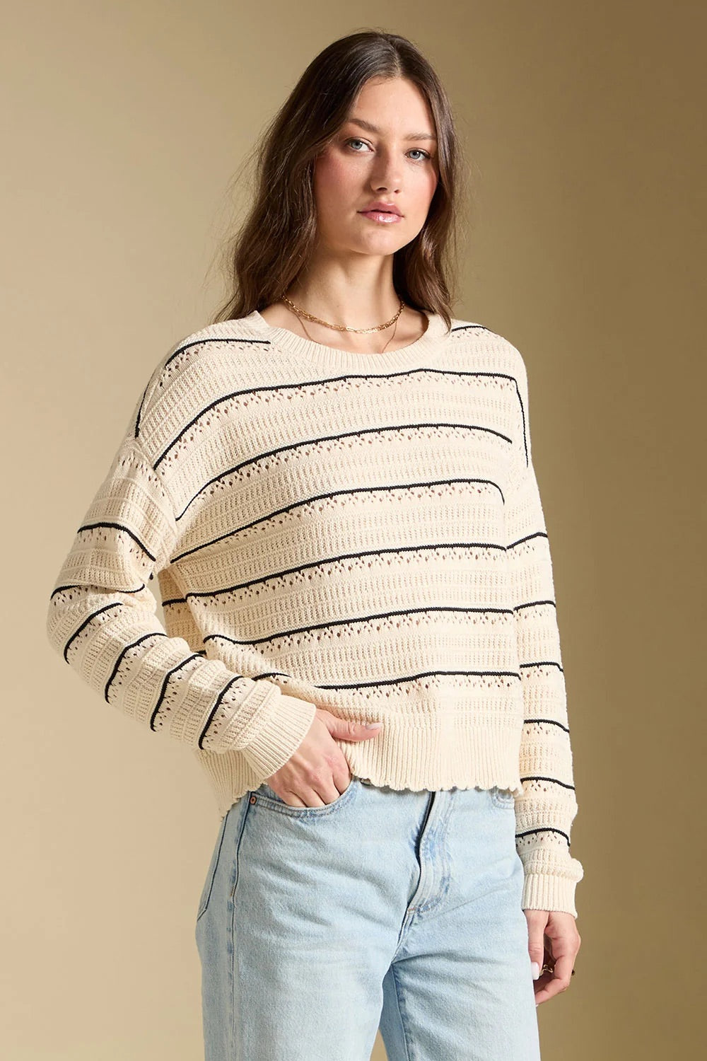 Hadlee Sweater in Natural — Quarter view