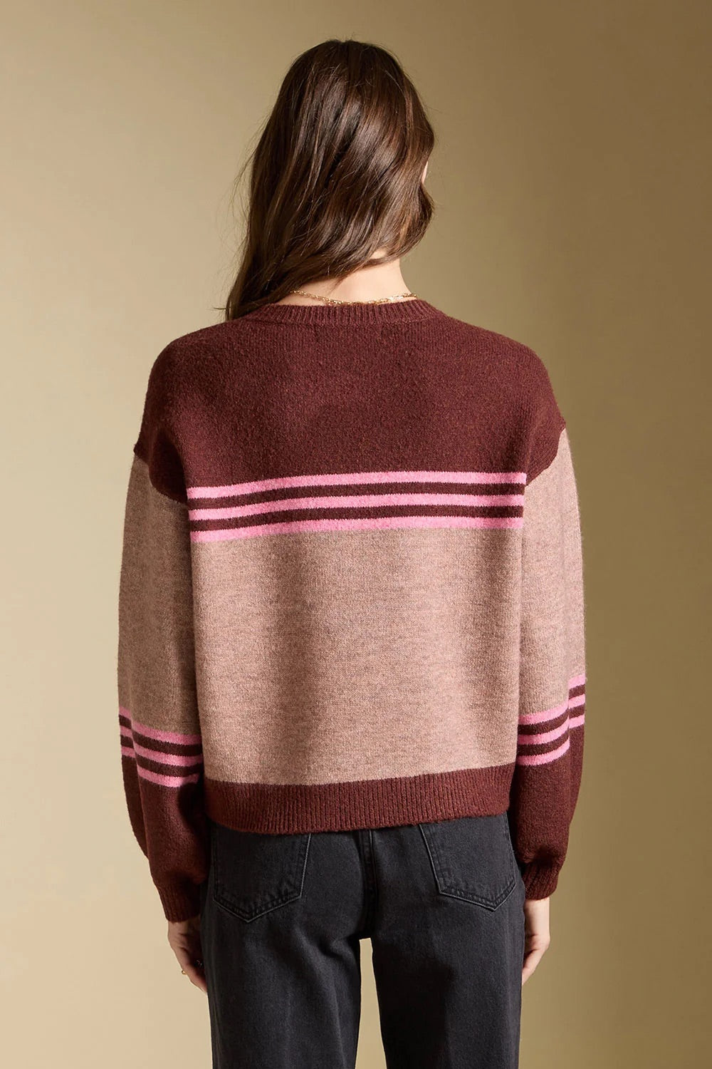 Saltwater Luxe Isabeau Sweater in Garnet — Back view