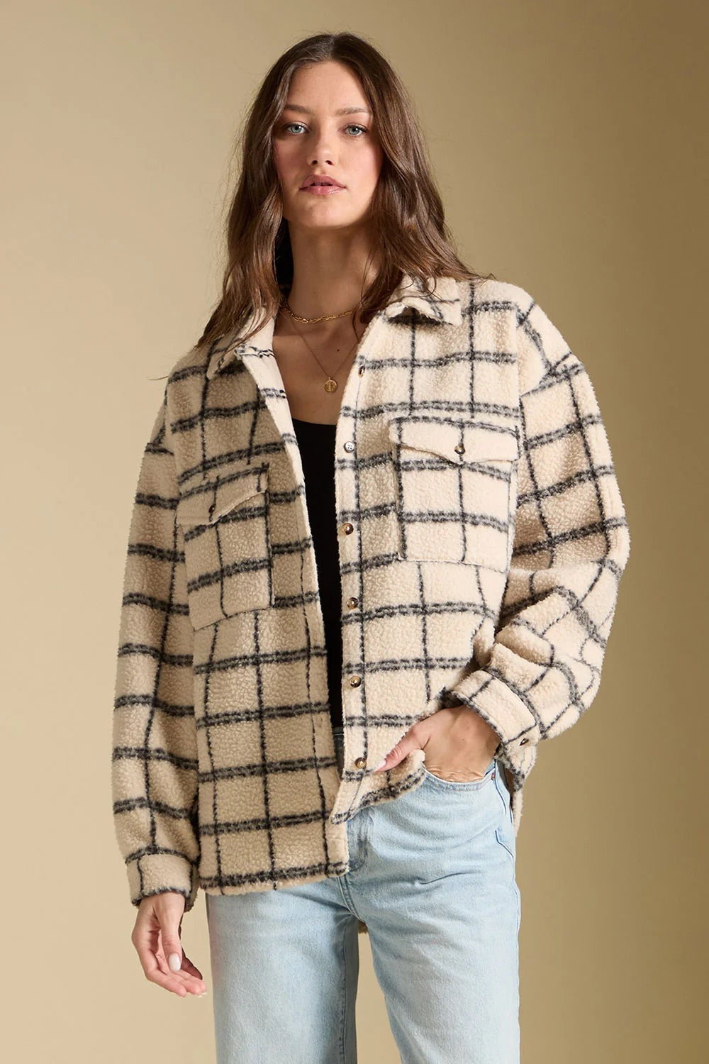 Saltwater Luxe Ivah Jacket in Natural — Front view