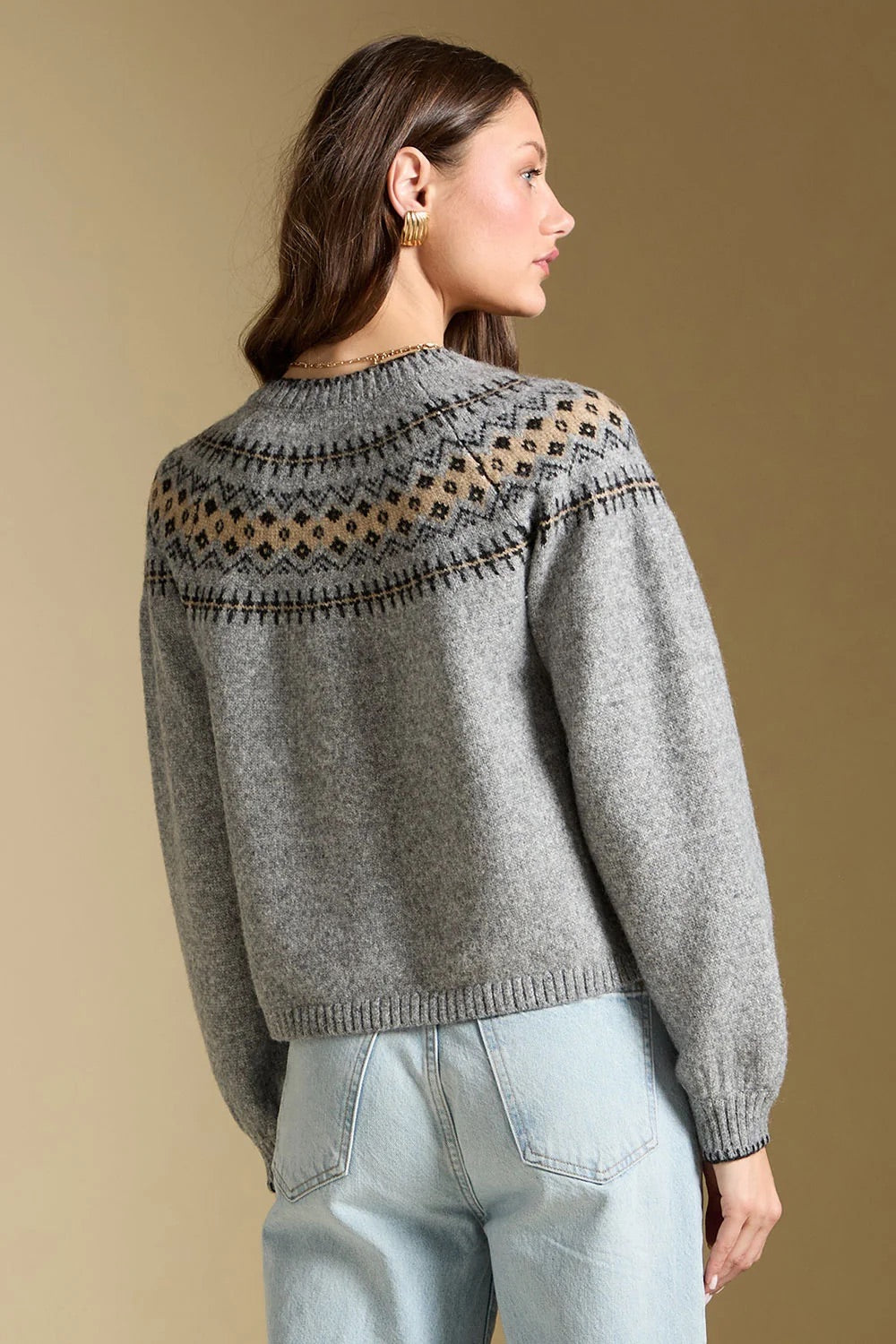 Saltwater Luxe Joss Sweater in Heather Grey — Back view