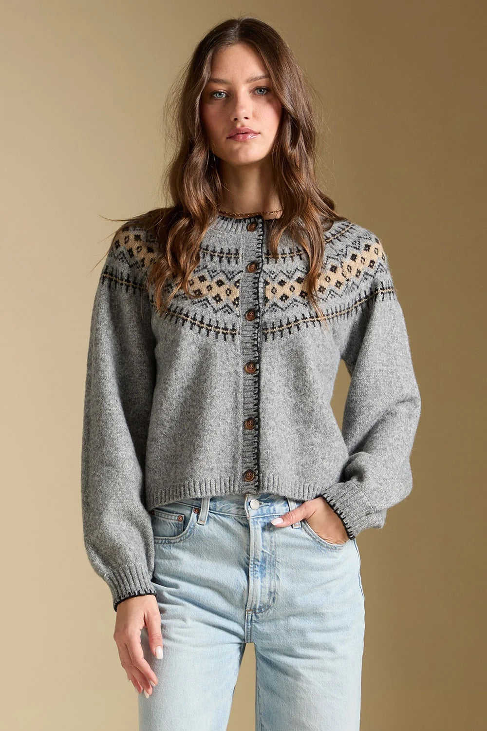 Saltwater Luxe Joss Sweater in Heather Grey — Front view
