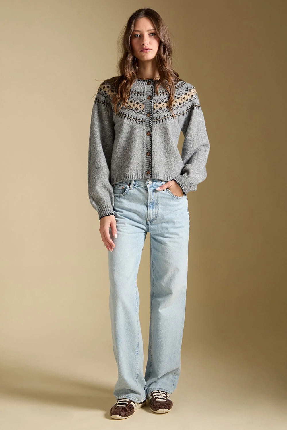 Saltwater Luxe Joss Sweater in Heather Grey — Full-body view