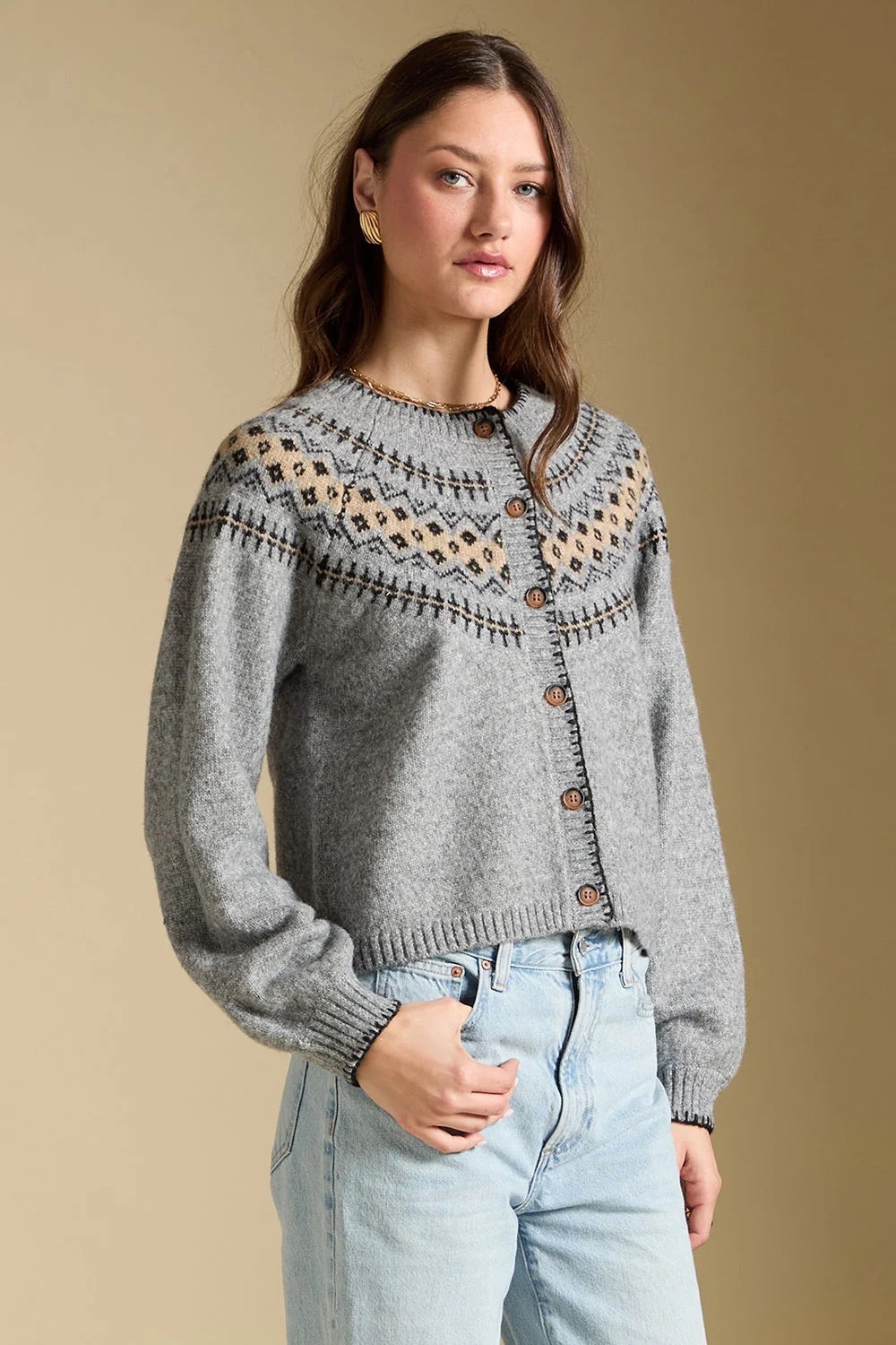 Saltwater Luxe Joss Sweater in Heather Grey — Quarter view