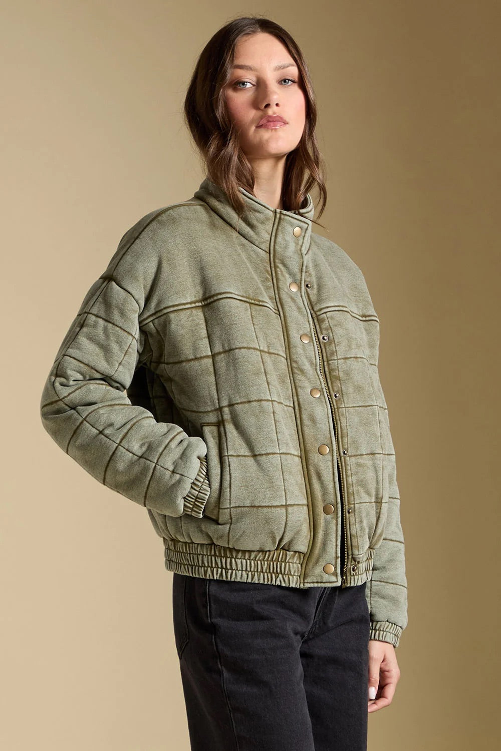 Saltwater Luxe Levy Jacket in Olive — Quarter view