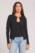 Long Sleeve Cardigan in Black — Front view