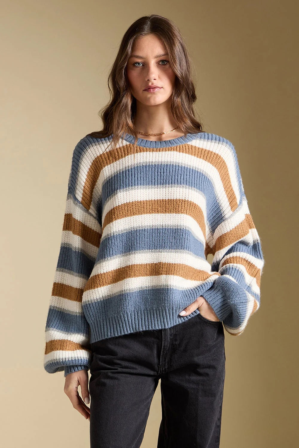 Mimi Sweater in Indigo — Front view