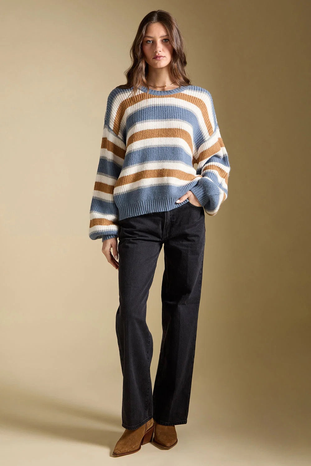 Mimi Sweater in Indigo — Full-body view
