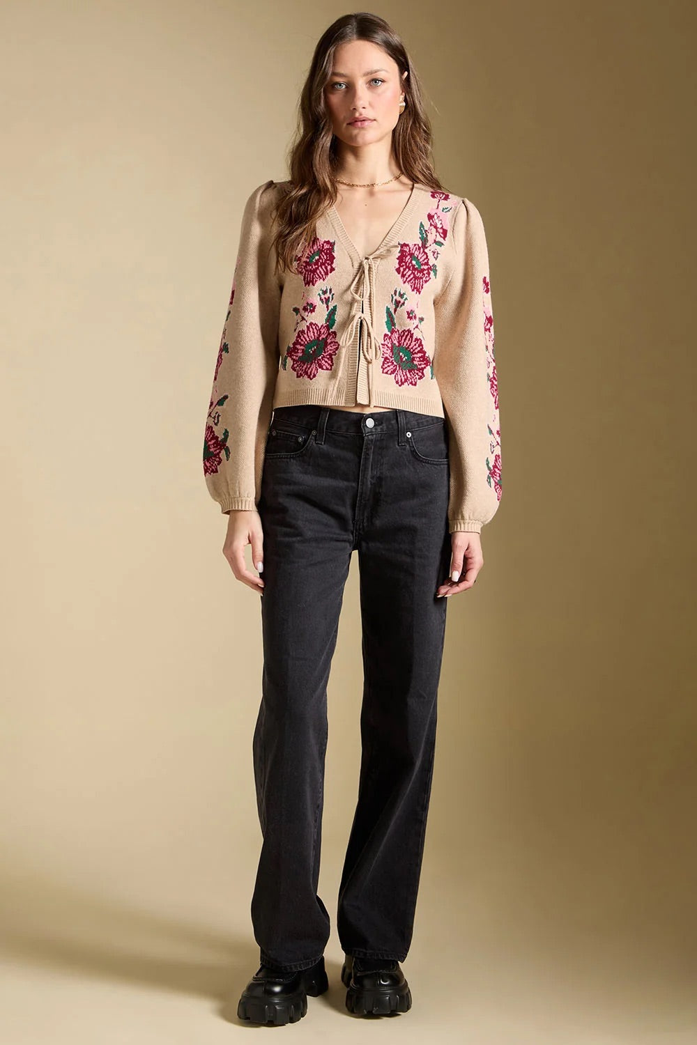 Saltwater Luxe Slaide Sweater in Natural — Full-body view