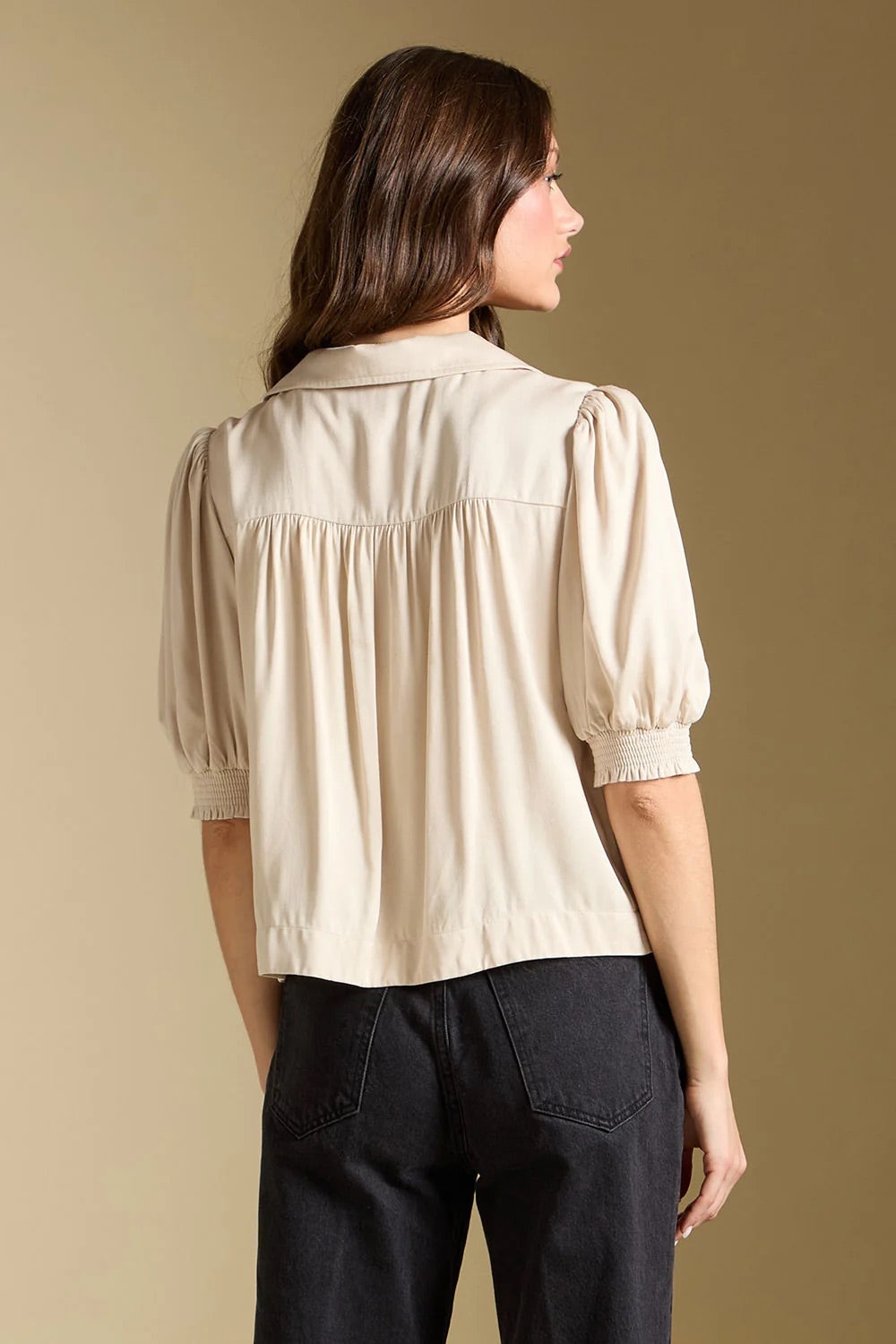 Stacia Top in Bone — Back view