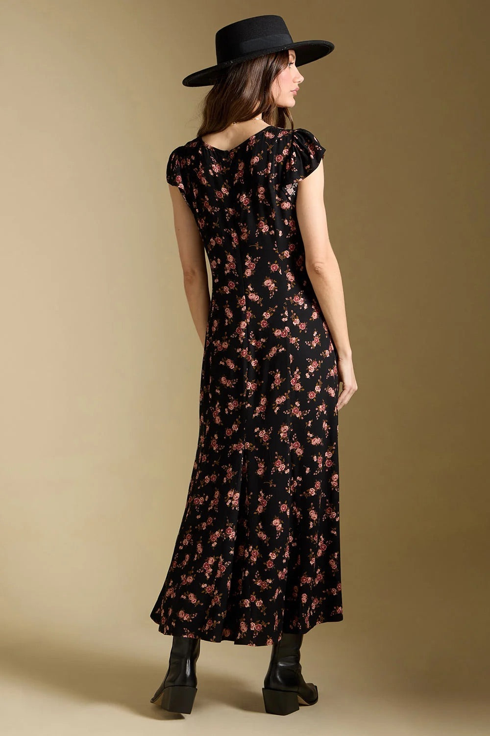 Saltwater Luxe Tayler Midi Dress in Black — Back view