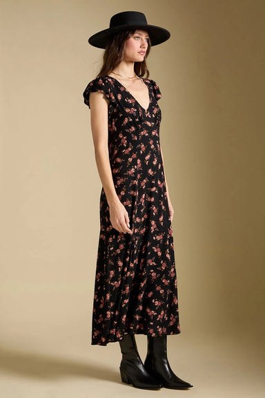 Saltwater Luxe Tayler Midi Dress in Black — Quarter view