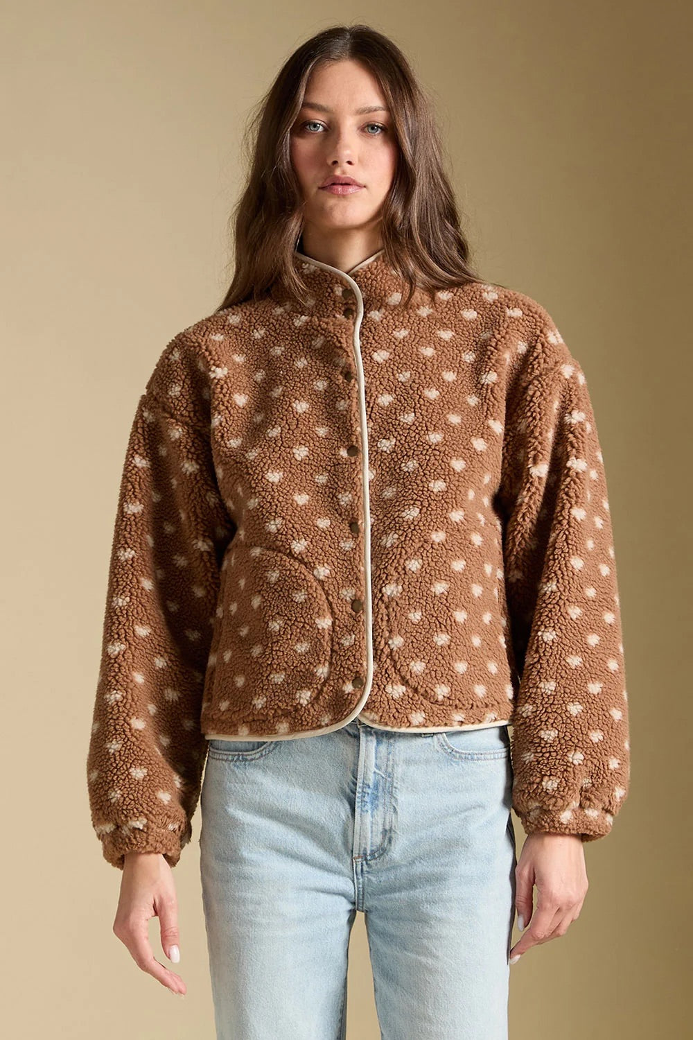 Tovie Jacket in Natural Camel — Front view