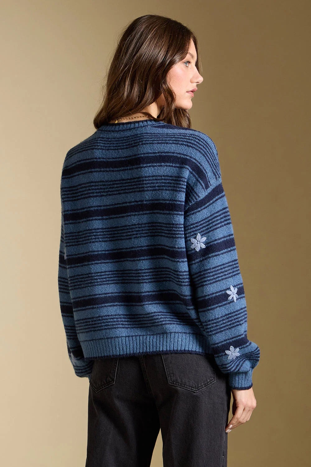 Xenia Sweater in Indigo — Back view