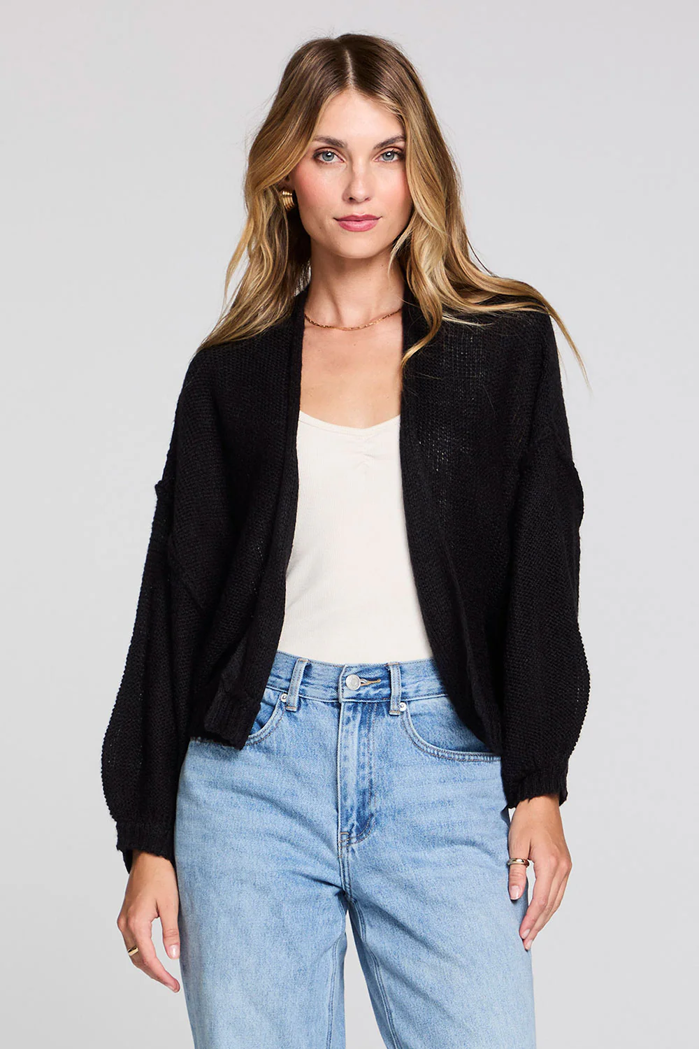 saltwater luxe aden sweater black front