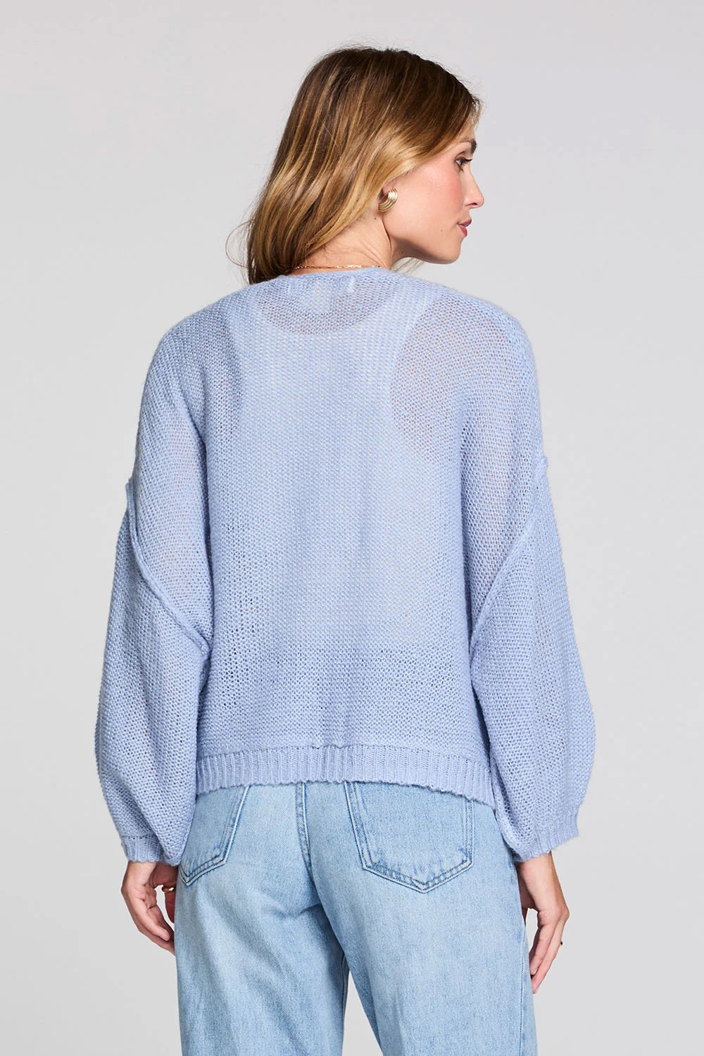 saltwater luxe aden sweater capri blue back