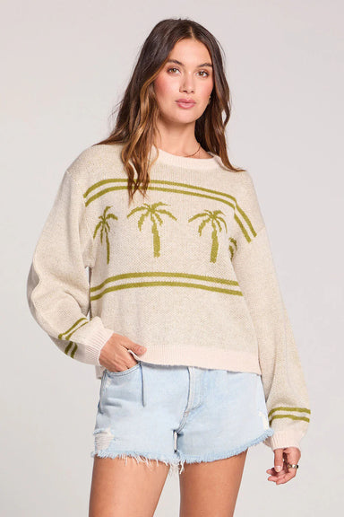 saltwater luxe alderon sweater oatmeal heather front