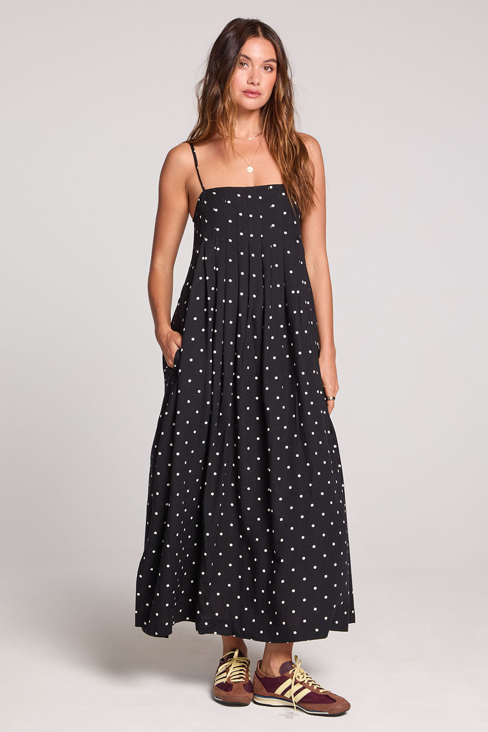 saltwater luxe arosa midi dress black front