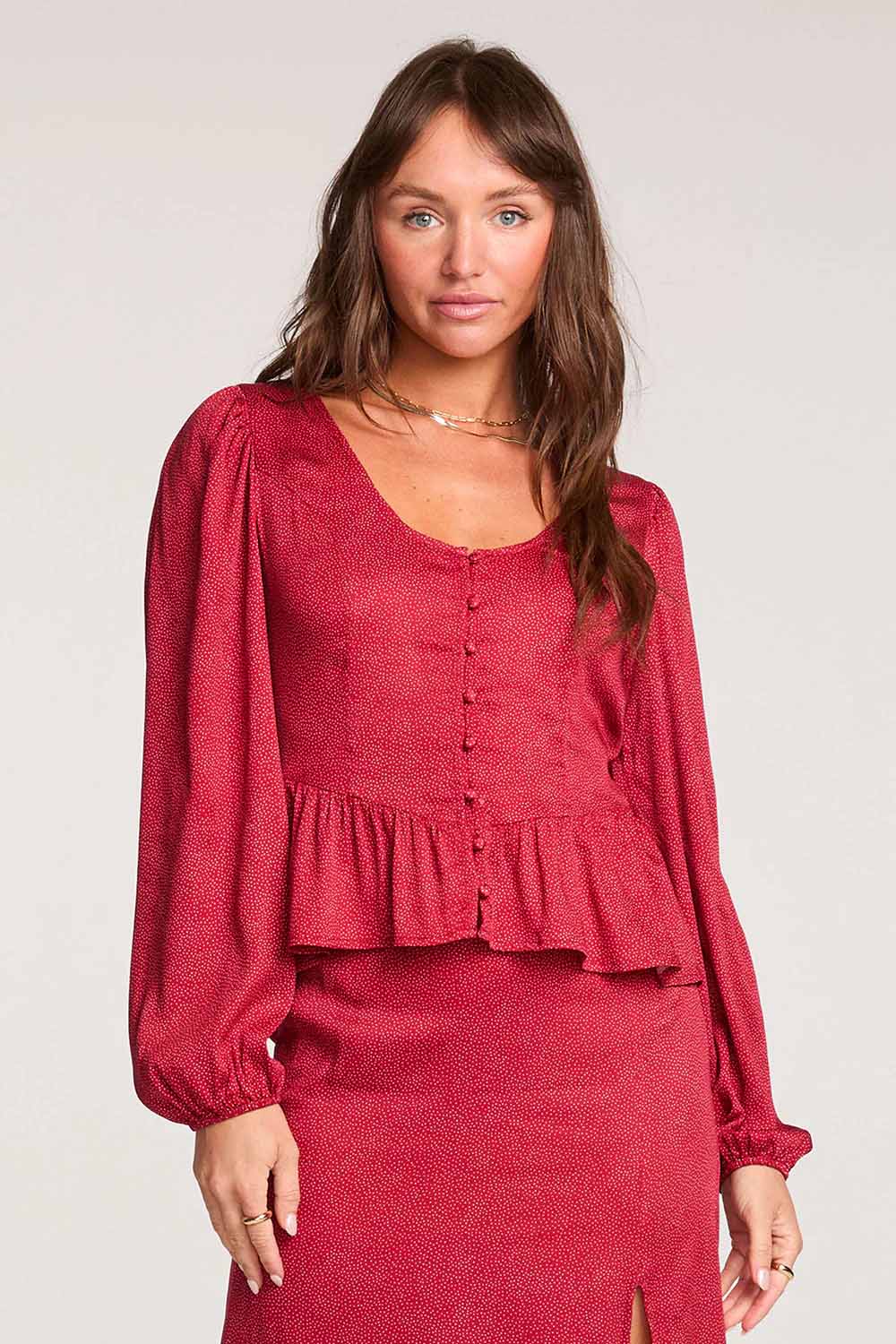 Saltwater Luxe - Clarence Top - Scarlet - Front