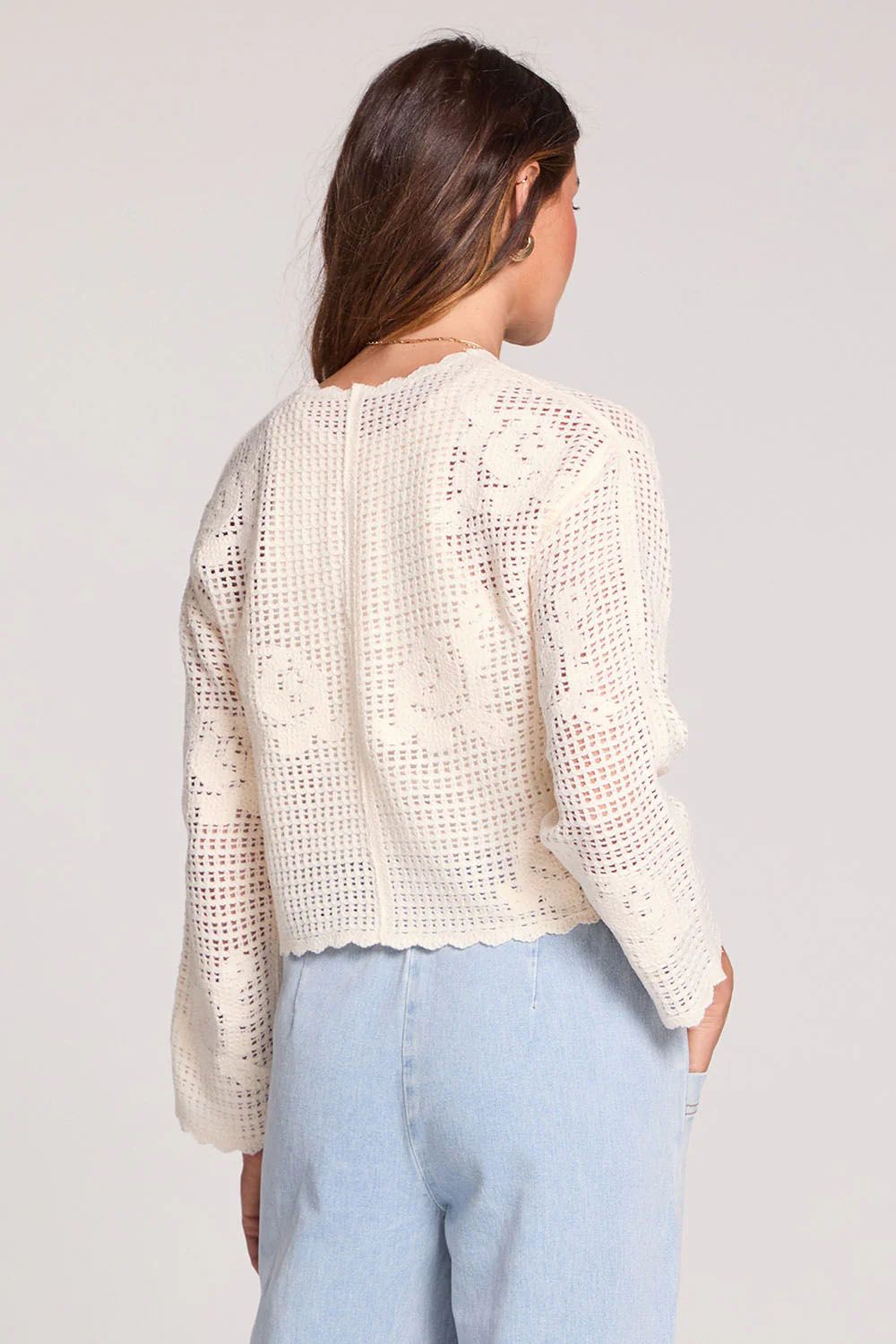 saltwater luxe debb sweater ecru back