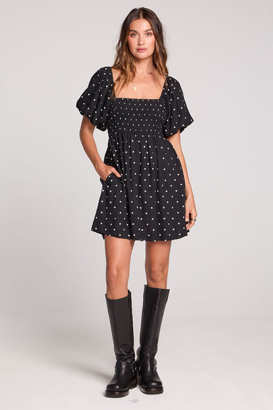 saltwater luxe elio mini dress black front