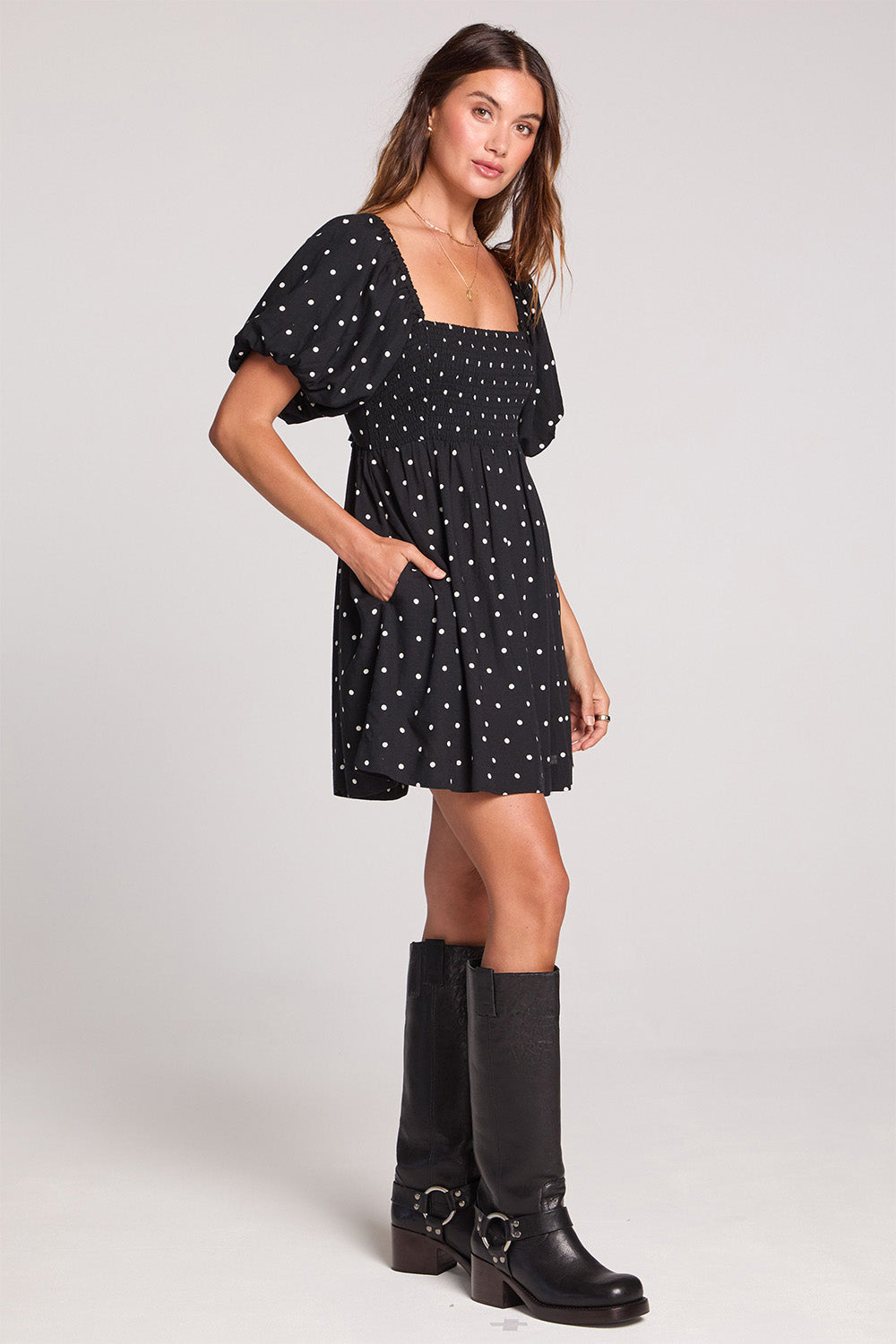 saltwater luxe elio mini dress black side