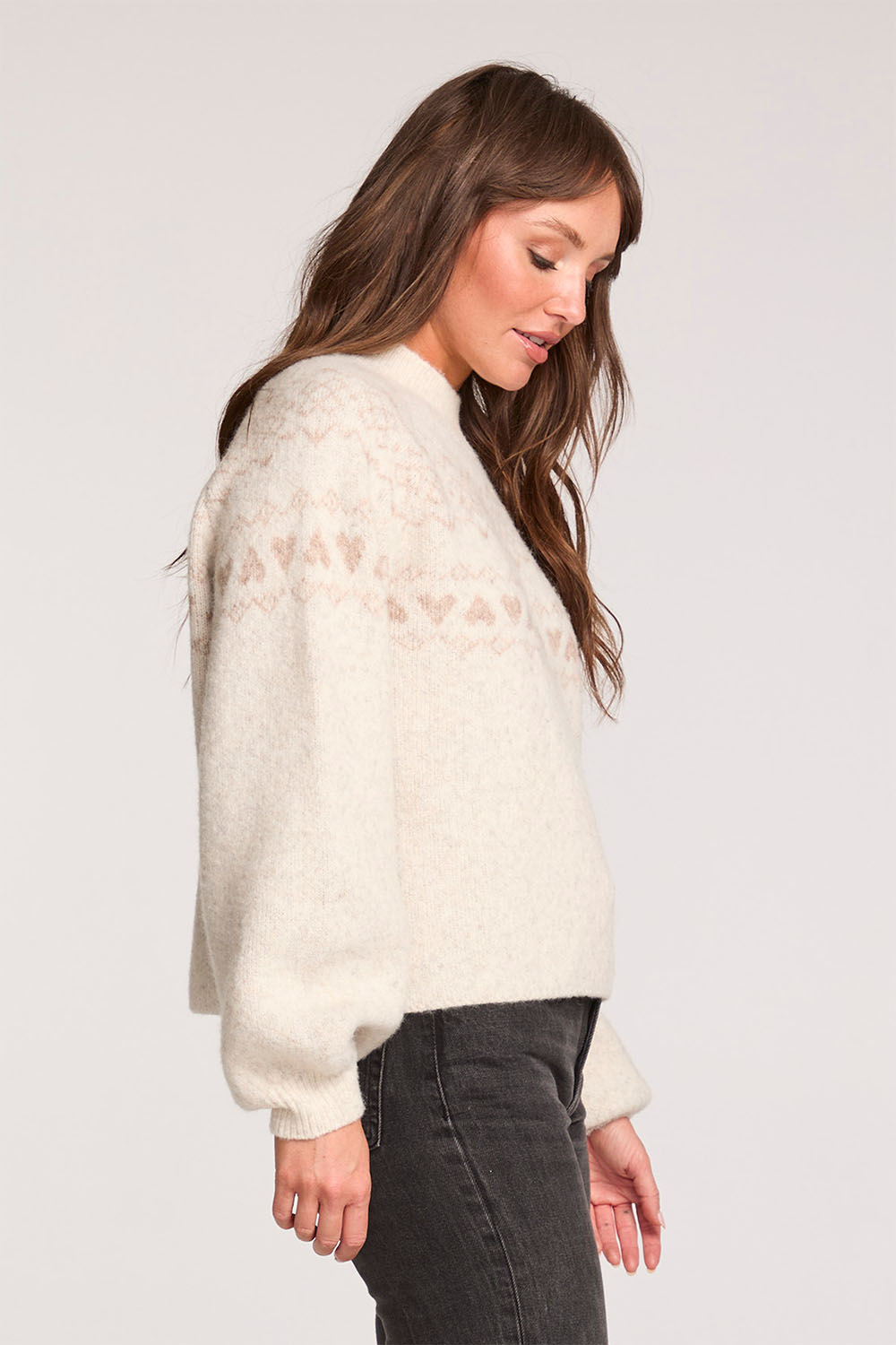 saltwater luxe evander sweater ivory side
