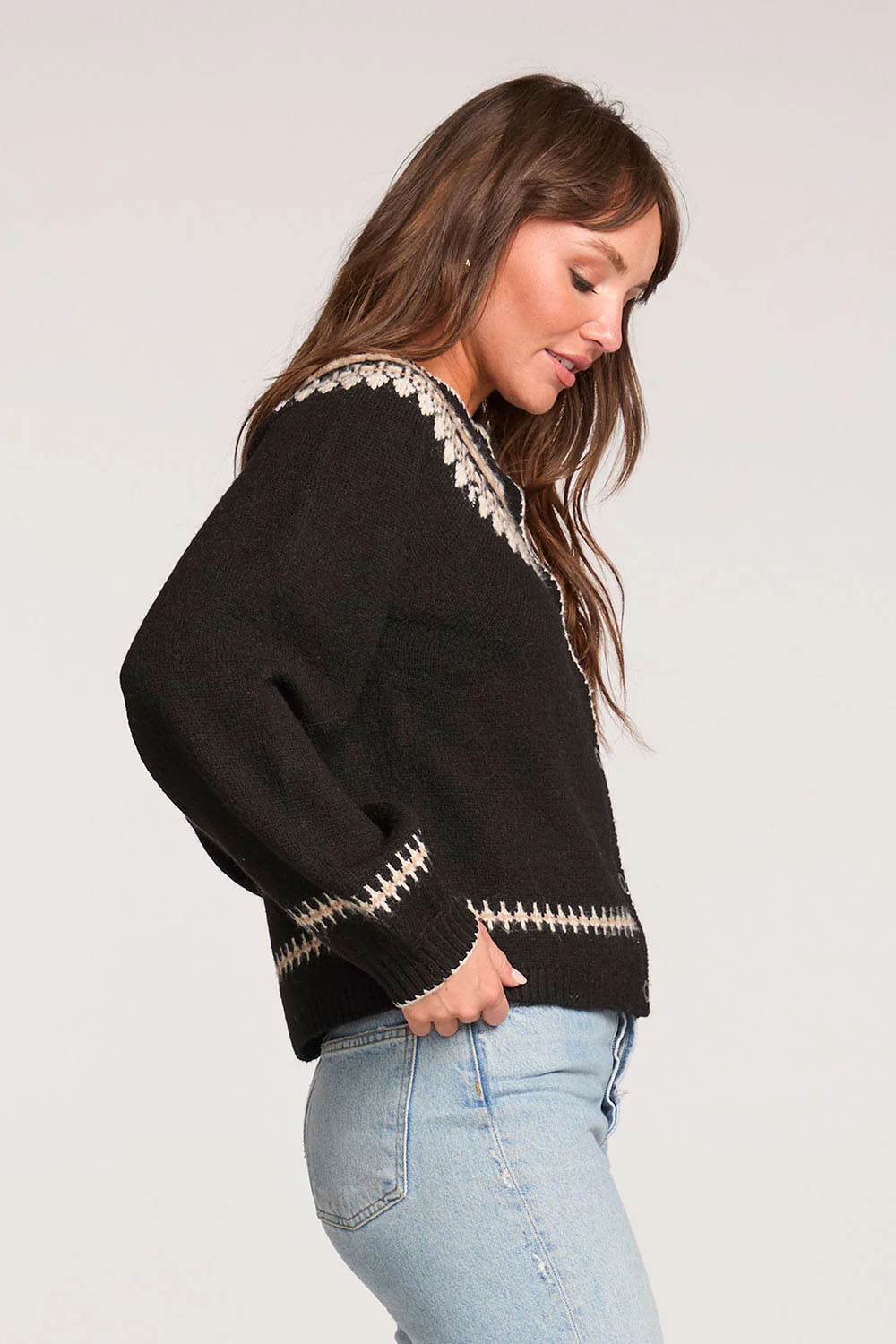 Saltwater Luxe - Joss Sweater - Black - Side