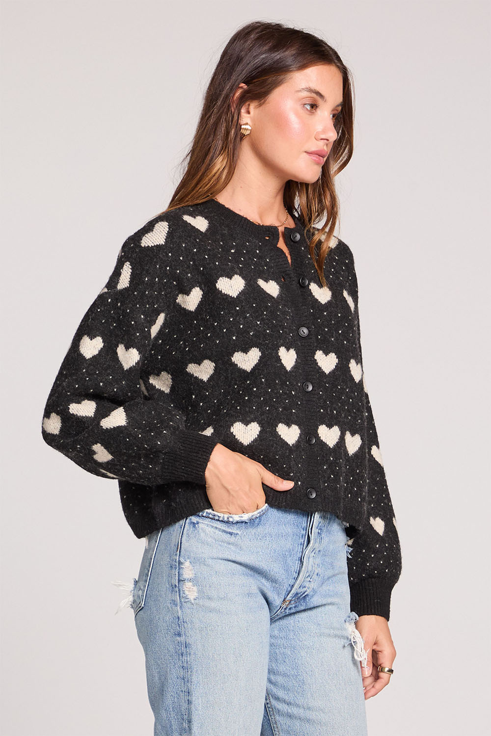 saltwater luxe jossie sweater black side