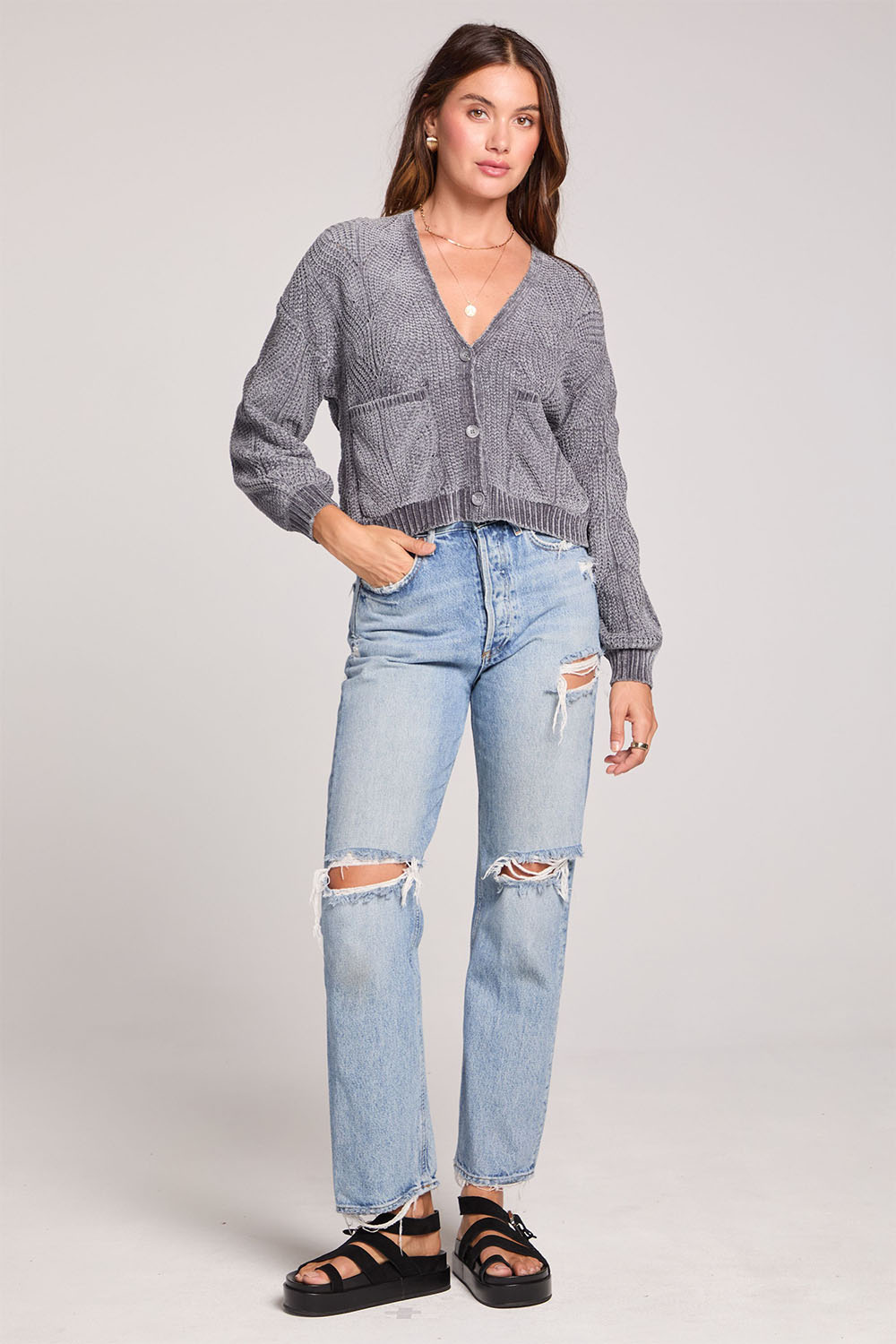 saltwater luxe louis sweater heathery grey