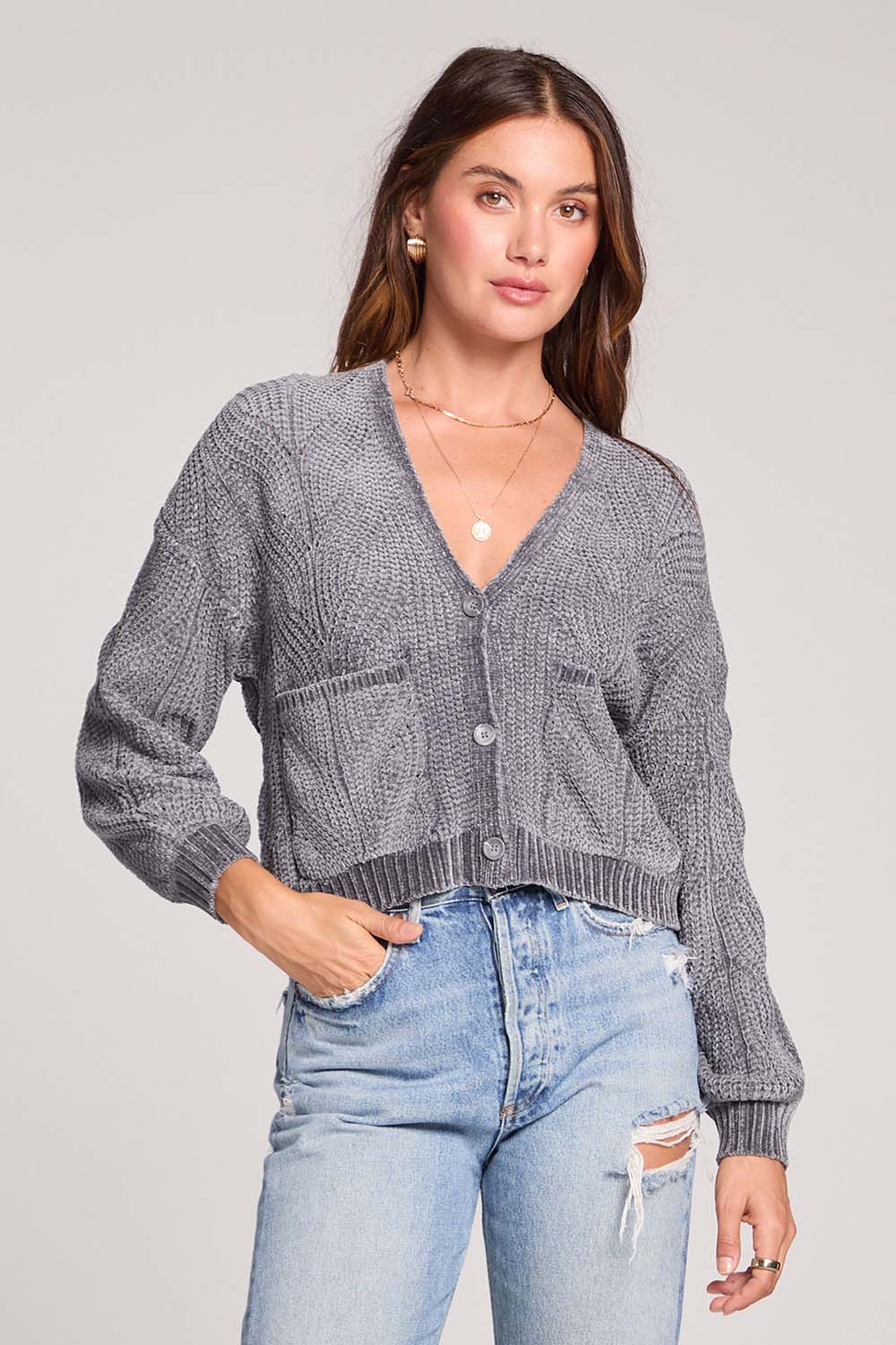 saltwater luxe louis sweater heathery grey front