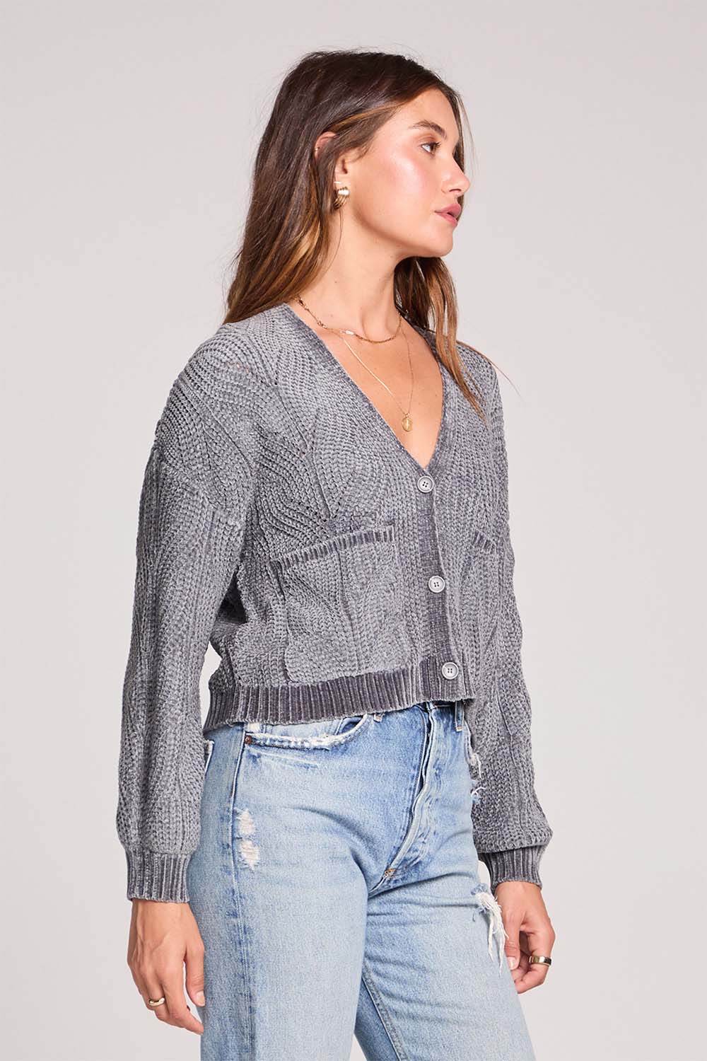 saltwater luxe louis sweater heathery grey side