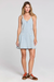 saltwater luxe madisin mini dress stonewash denim blue front