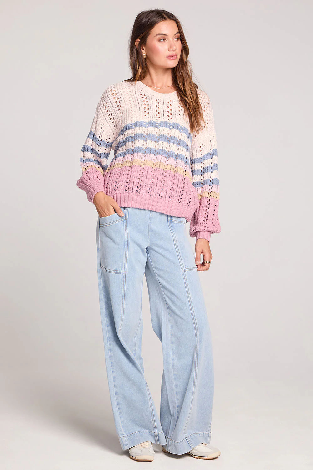 saltwater luxe mimi sweater blush