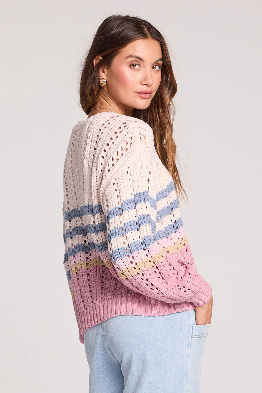 saltwater luxe mimi sweater blush back