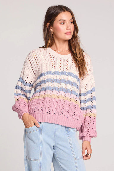 saltwater luxe mimi sweater blush front