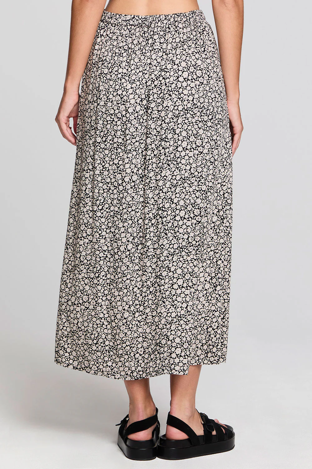 saltwater luxe nolla midi skirt black back