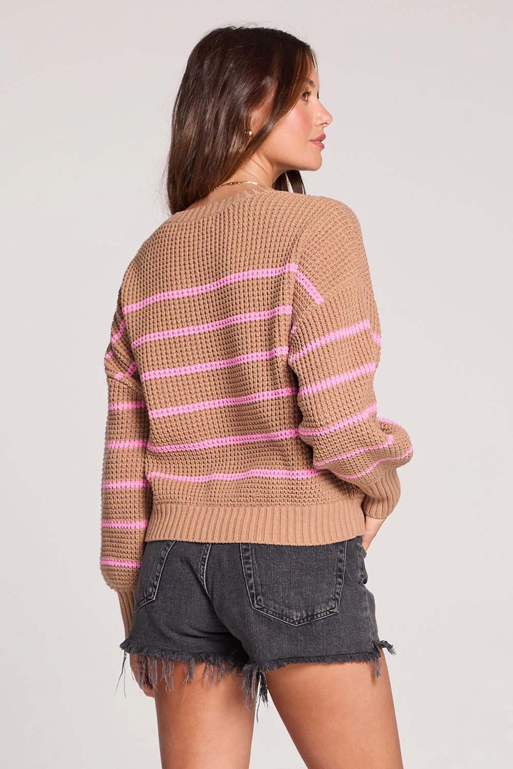 saltwater luxe opal sweater latte back