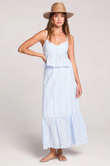 saltwater luxe tatumn maxi skirt sky blue 
