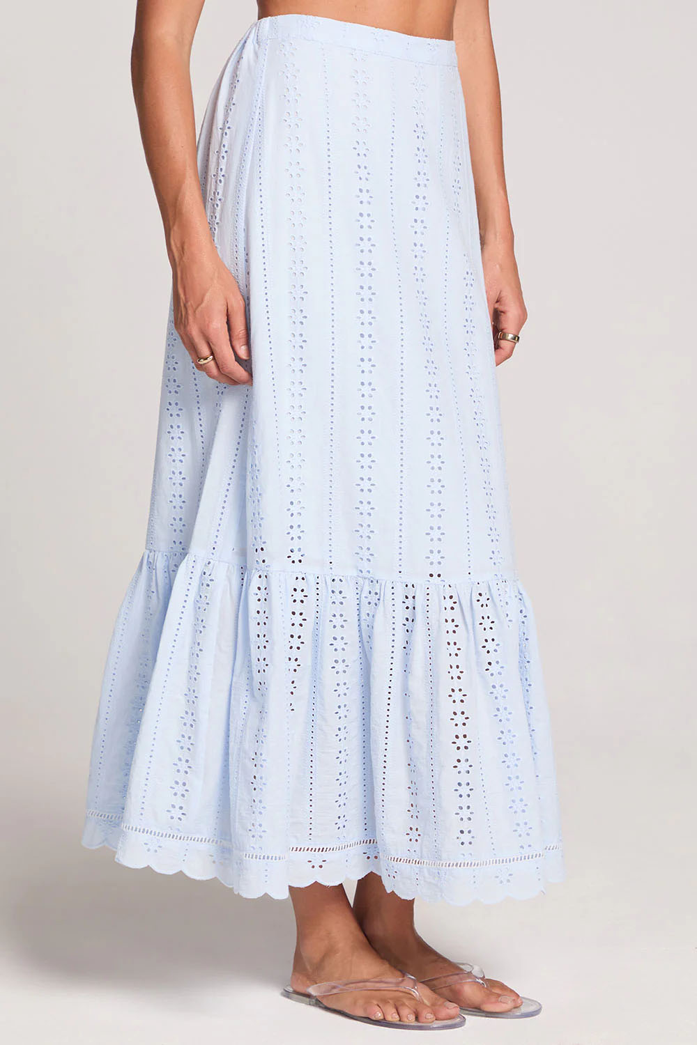 saltwater luxe tatumn maxi skirt sky blue side