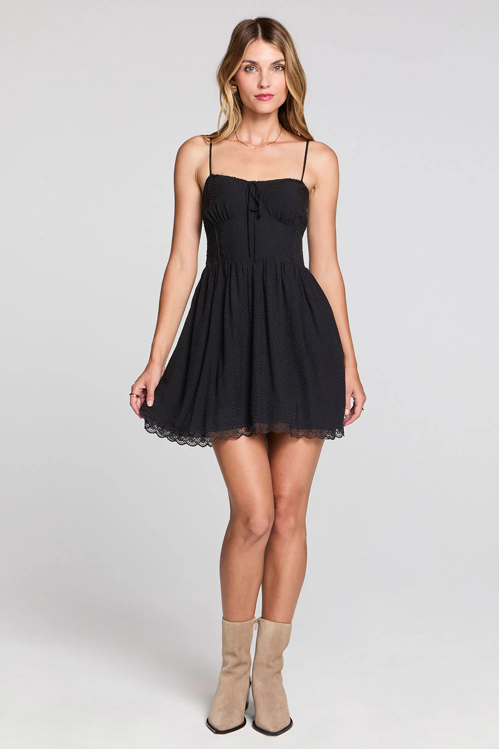 saltwater luxe zurina mini dress black front