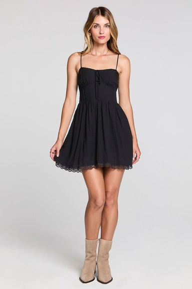 saltwater luxe zurina mini dress black front